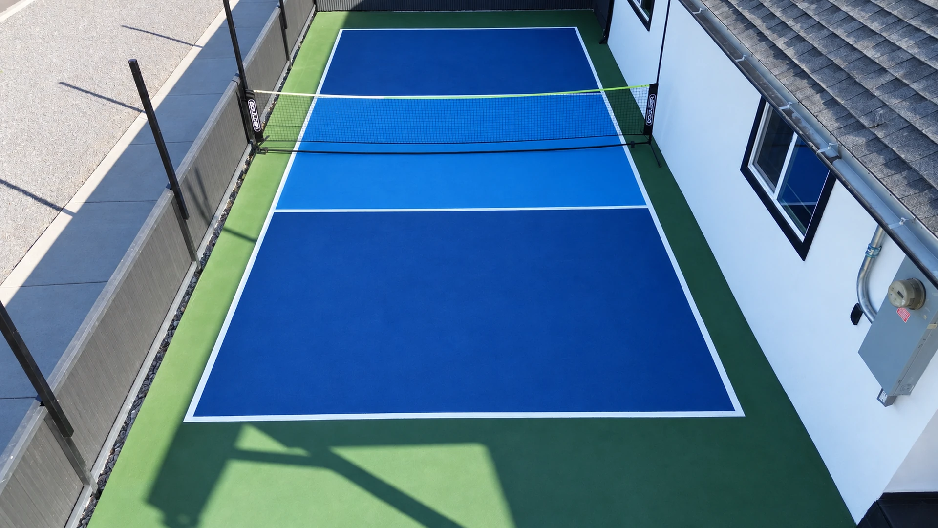 Pickleball court net close-up