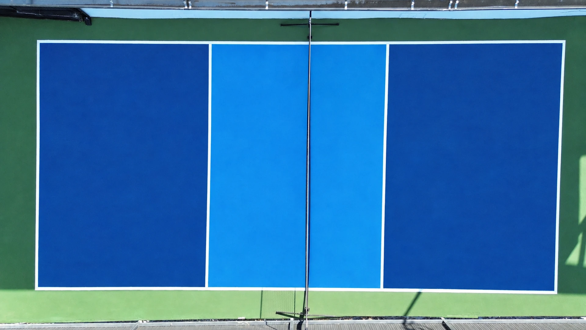 Overhead view of the pickleball court